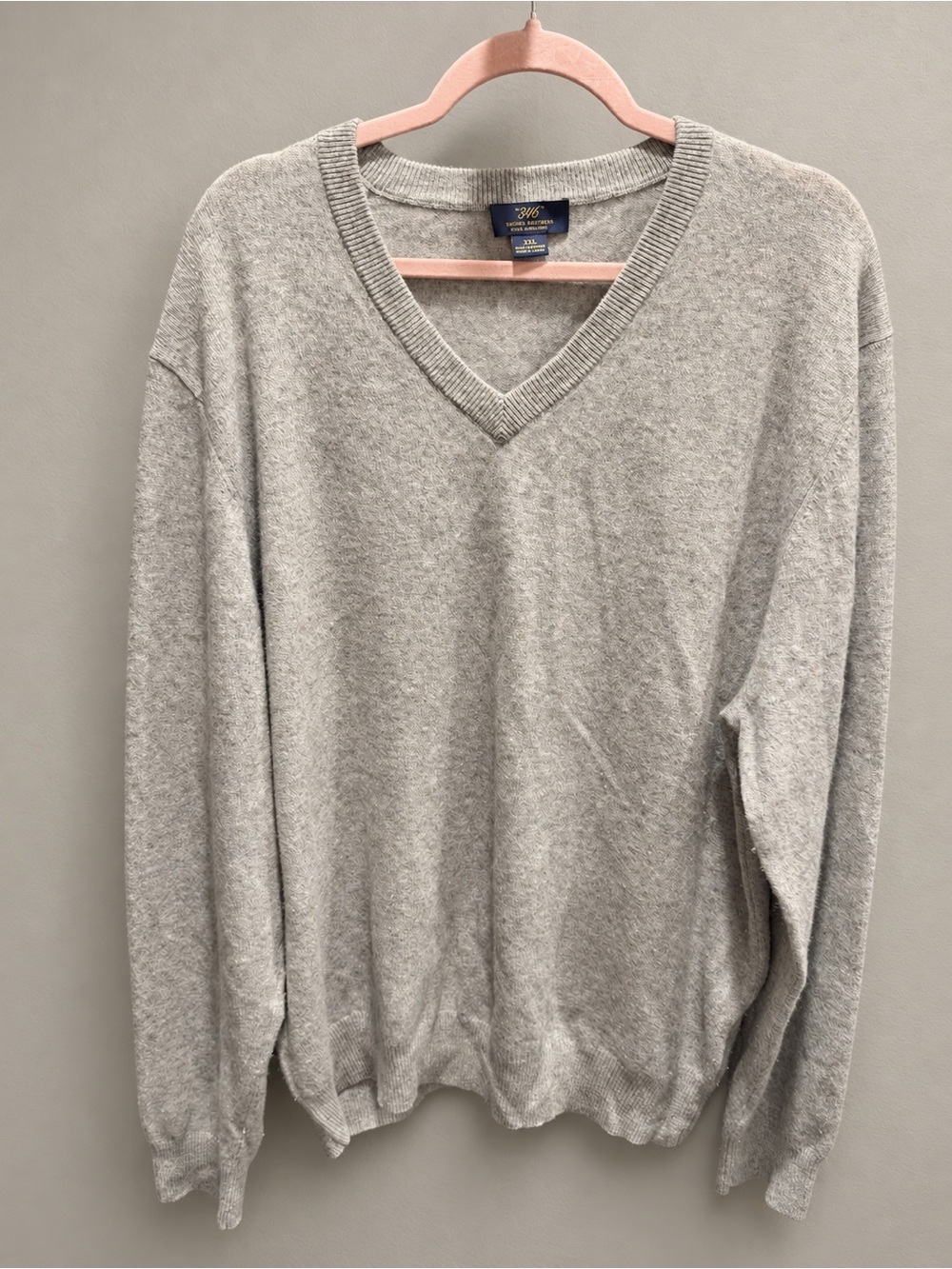 Brooks Brothers 346 Cashmere V-Neck Sweater Size XXL